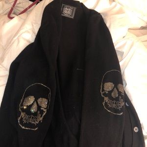 Libertine black skull cashmere cardigan